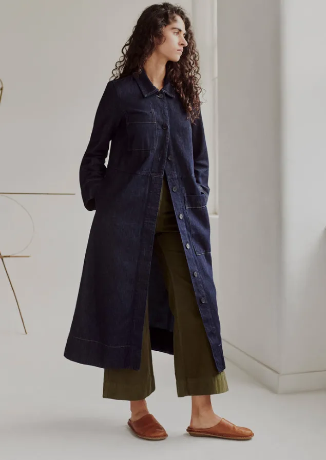 cotton_hemp_denim_dress_15.webp Denim | Workwear-TOAST Cotton Hemp Denim Dress Indigo