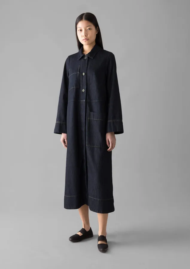 cotton_hemp_denim_dress_17.webp Denim | Workwear-TOAST Cotton Hemp Denim Dress Indigo