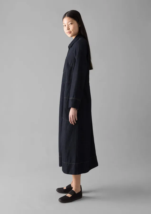 cotton_hemp_denim_dress_20.webp Denim | Workwear-TOAST Cotton Hemp Denim Dress Indigo