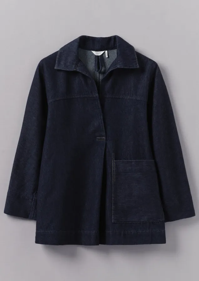 cotton_hemp_denim_smock_6.webp Denim | Tops & Tees-TOAST Cotton Hemp Denim Smock Indigo