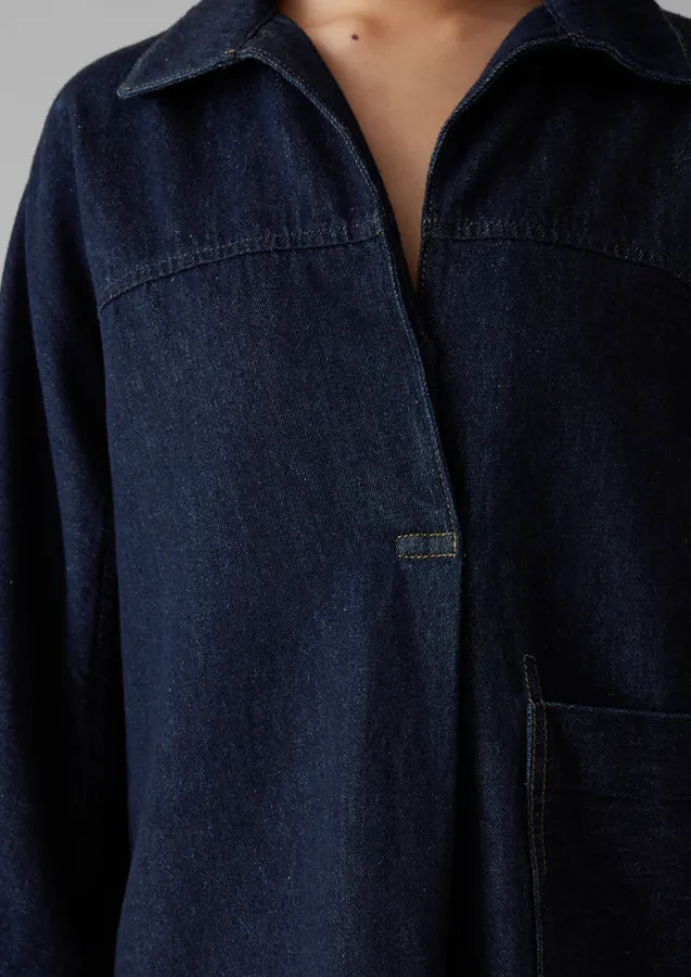 cotton_hemp_denim_smock_8.webp Denim | Tops & Tees-TOAST Cotton Hemp Denim Smock Indigo