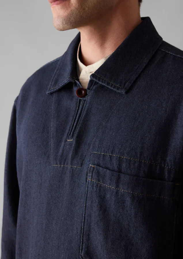 cotton_hemp_denim_smock_shirt_10.webp Denim | Workwear-TOAST Cotton Hemp Denim Smock Shirt Indigo