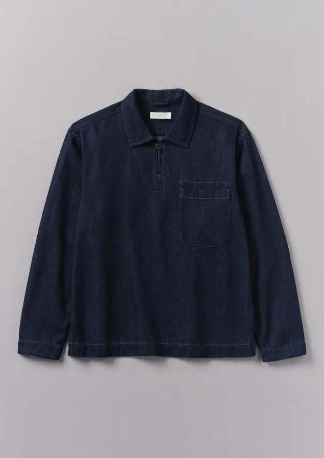 cotton_hemp_denim_smock_shirt_12.webp Denim | Workwear-TOAST Cotton Hemp Denim Smock Shirt Indigo