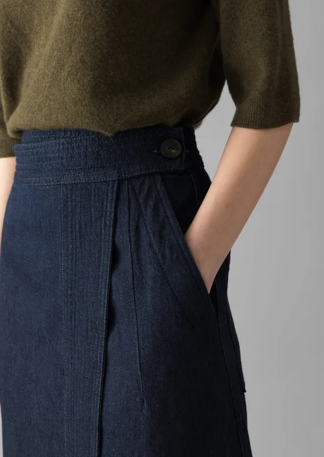 cotton_hemp_denim_wrap_skirt_9.webp Denim | Skirts-TOAST Cotton Hemp Denim Wrap Skirt Indigo