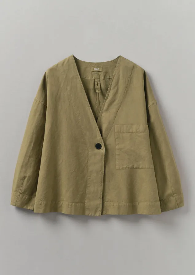 Linen | Coats & Jackets-TOAST Cotton Linen Wrap Jacket GoldenSand