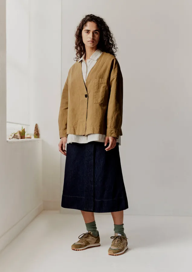 cotton_linen_wrap_jacket_2.webp Linen | Coats & Jackets-TOAST Cotton Linen Wrap Jacket GoldenSand