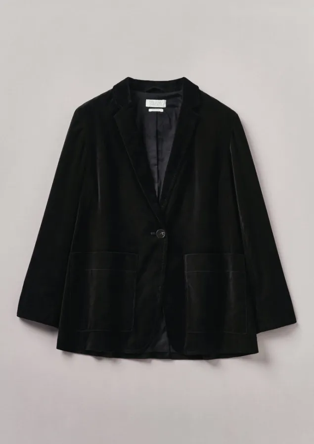 Velvet | Coats & Jackets-TOAST Cotton Velvet Jacket BrownSlate
