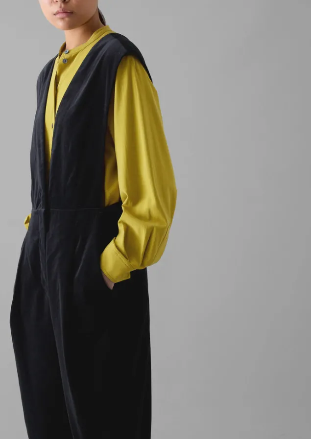 cotton_velvet_pinafore_jumpsuit_15.webp Velvet | Jumpsuits-TOAST Cotton Velvet Pinafore Jumpsuit BrownSlate