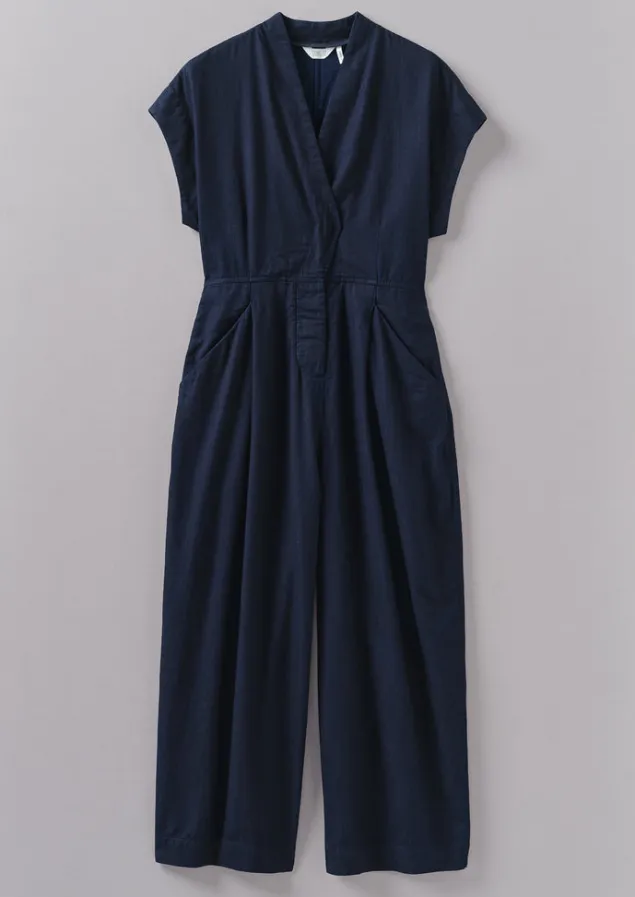 cross_front_indigo_twill_jumpsuit_5.webp Jumpsuits | Trousers-TOAST Cross Front Twill Jumpsuit Indigo