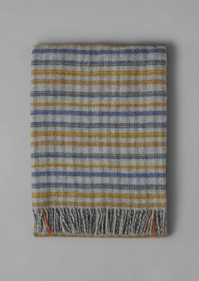 Textiles | Blankets & Throws-TOAST Dashed Check Wool Blanket Multi