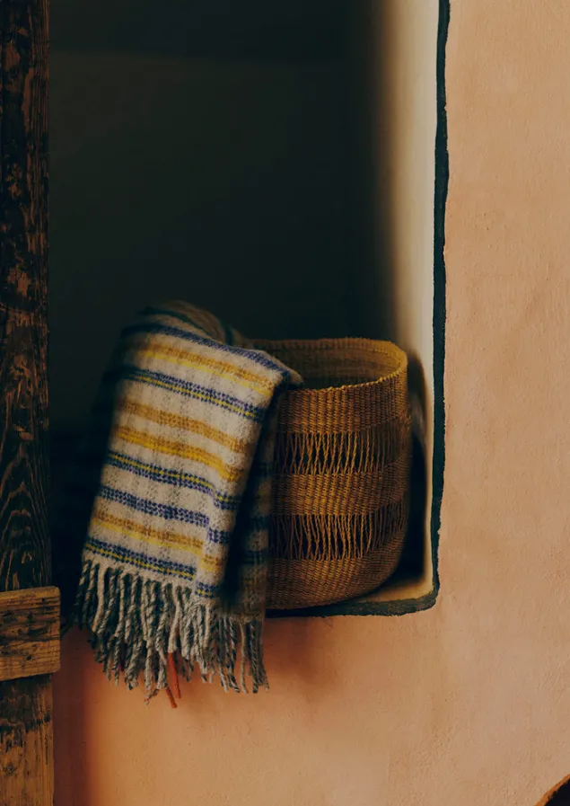 Textiles | Blankets & Throws-TOAST Dashed Check Wool Blanket Multi