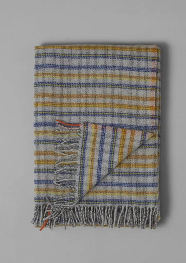 dashed_check_wool_blanket_4-1.webp Textiles | Blankets & Throws-TOAST Dashed Check Wool Blanket Multi