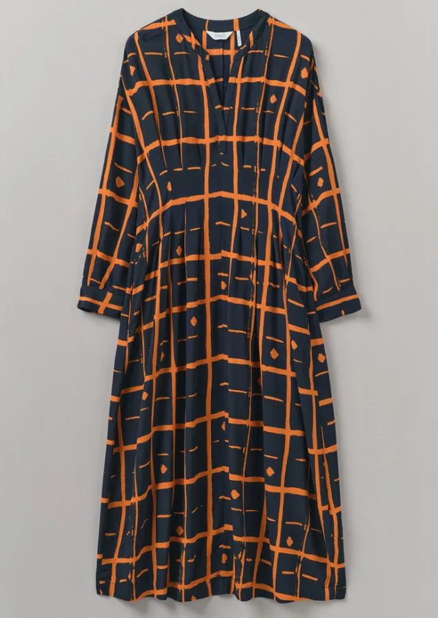 Dresses-TOAST Diamond Dot Print Fluid Dress DarkNavy