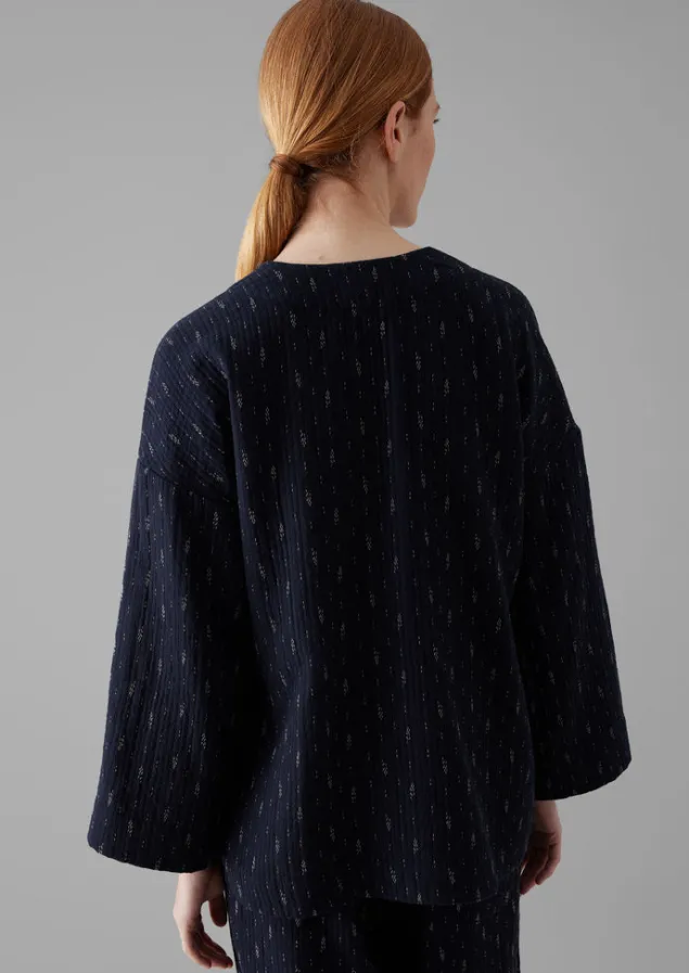dobby_cotton_lounge_jacket_17.webp Loungewear | Coats & Jackets-TOAST Dobby Cotton Lounge Jacket IndigoBlue