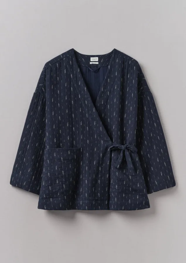 dobby_cotton_lounge_jacket_6.webp Loungewear | Coats & Jackets-TOAST Dobby Cotton Lounge Jacket IndigoBlue