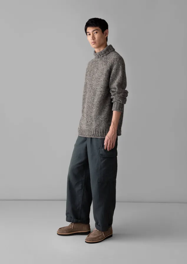 Knitwear-TOAST Donegal Roll Neck Sweater Smoke