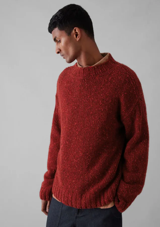 donegal_wool_high_neck_easy_sweater_3.webp Knitwear-TOAST Donegal Wool High Neck Easy Sweater RedGranite
