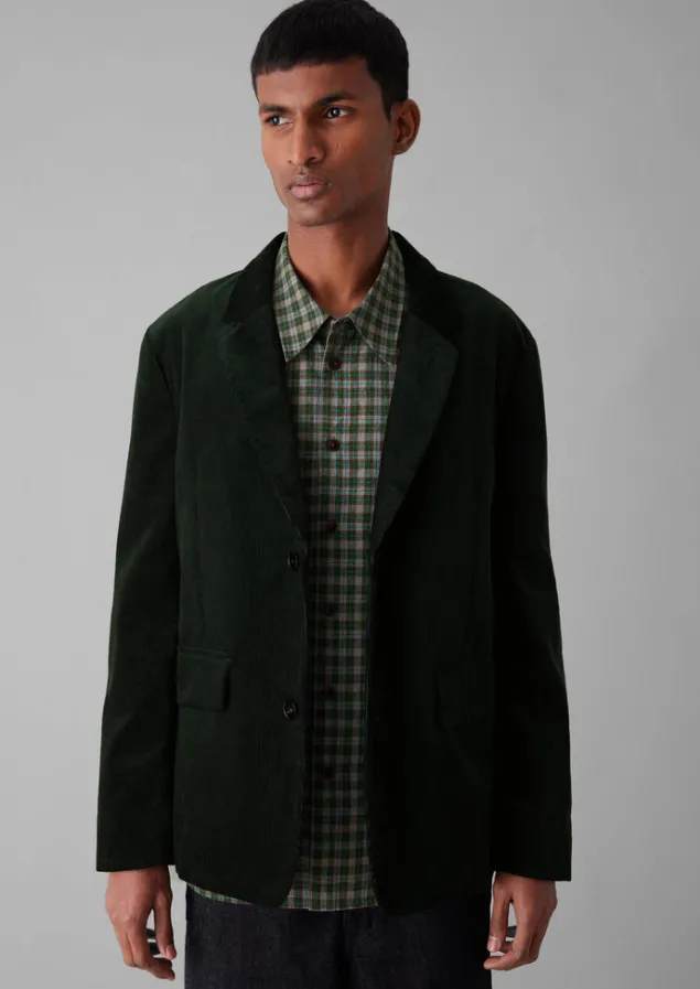 Cord | Coats & Jackets-TOAST Easy Tailored Organic Cord Jacket MineralGreen