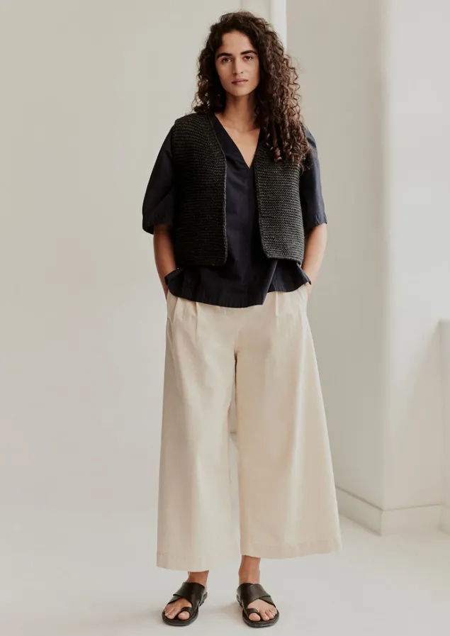 Denim | Jeans-TOAST Denim Pleat Front Trousers Ecru