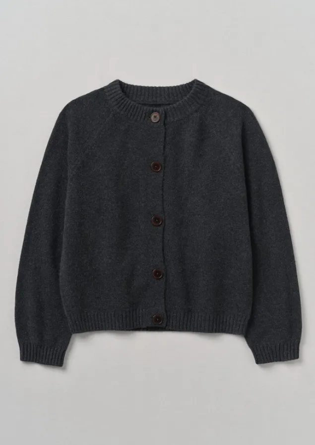 Cashmere | Knitwear-TOAST Eden Wool Cashmere Raglan Cardigan Charcoal