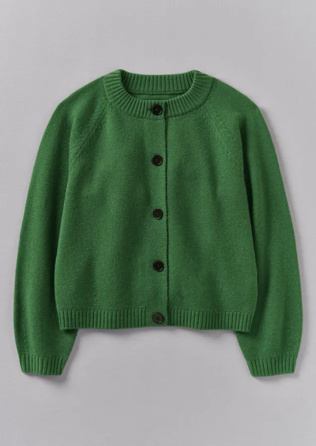 Cashmere | Knitwear-TOAST Eden Wool Cashmere Raglan Cardigan MineralGreen