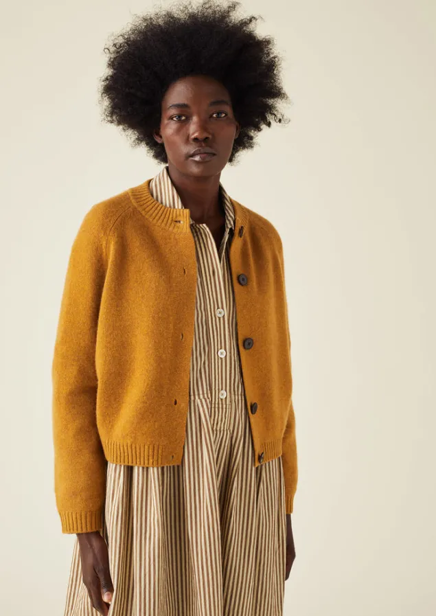 Cashmere | Knitwear-TOAST Eden Wool Cashmere Raglan Cardigan GingerMelange