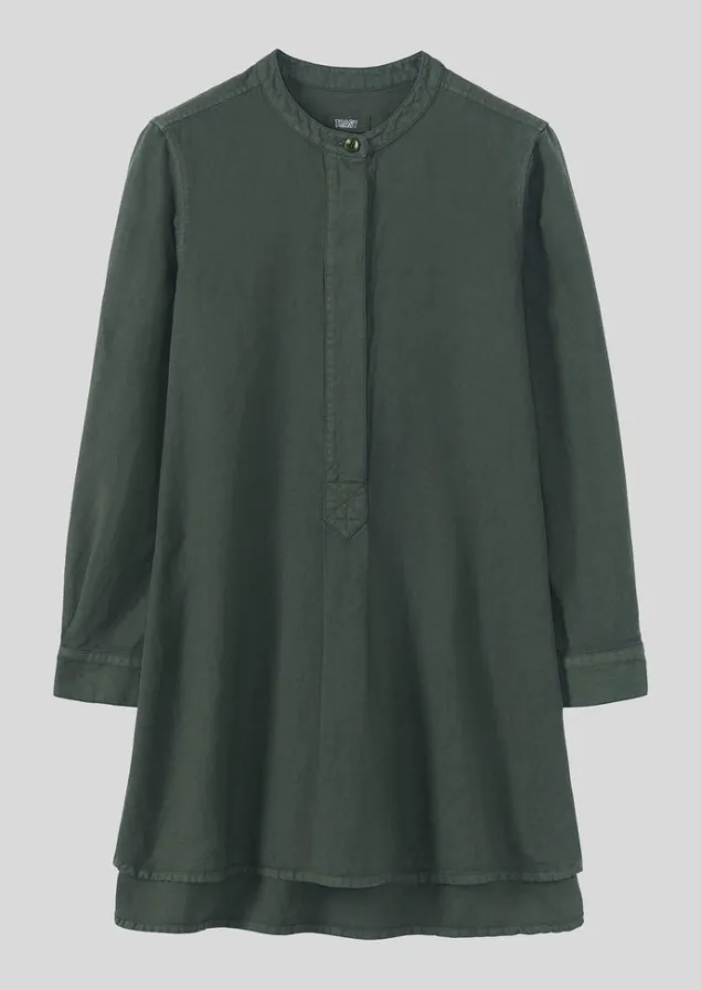 Linen | Tops & Tees-TOAST Elena Cotton Linen Tunic Shirt DustedKhaki
