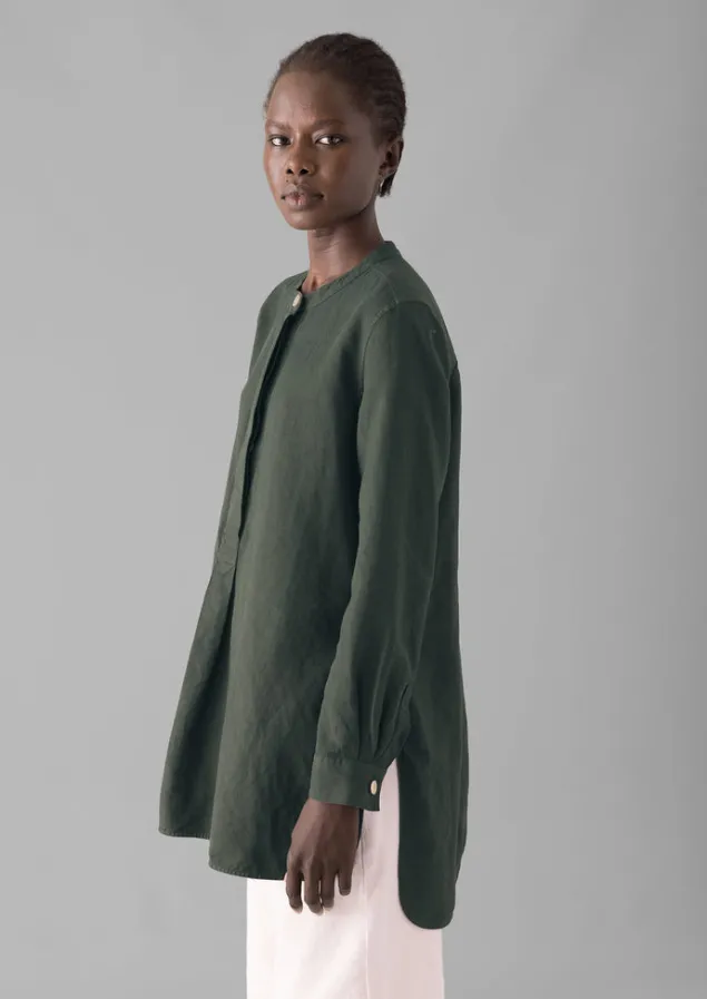 elena_cotton_linen_tunic_shirt_2-1.webp Linen | Tops & Tees-TOAST Elena Cotton Linen Tunic Shirt DustedKhaki