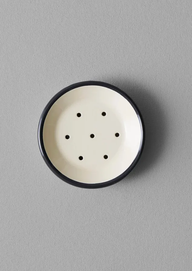 enamel_soap_dish_1-1.webp Bathroom-TOAST Enamel Soap Dish Ecru/DarkGrey