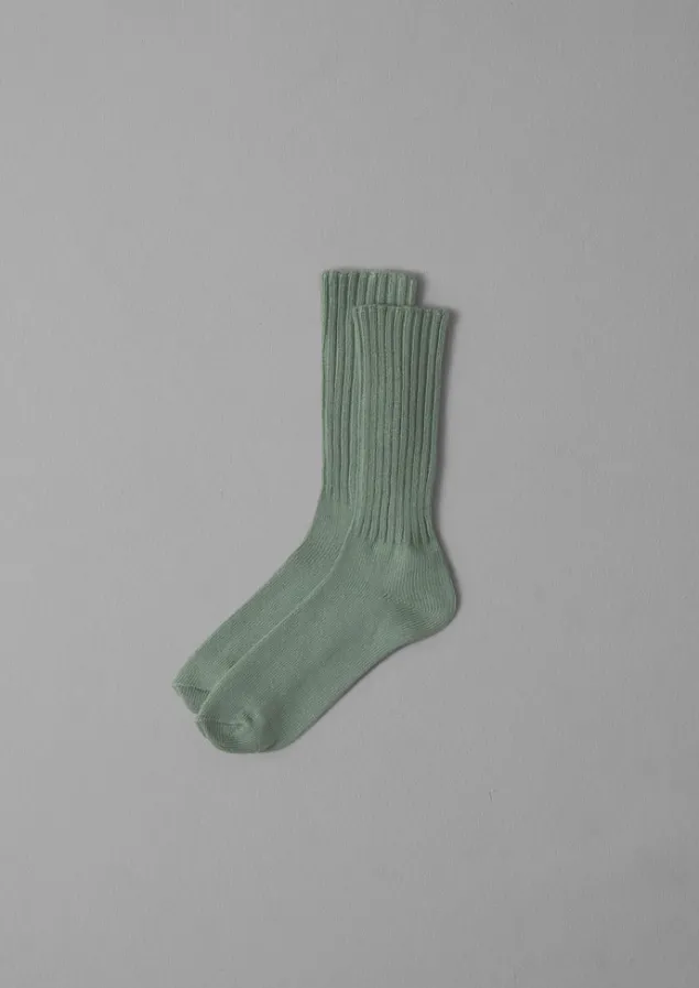 Socks & Tights-TOAST Escuyer Ribbed Socks AgaveGreen