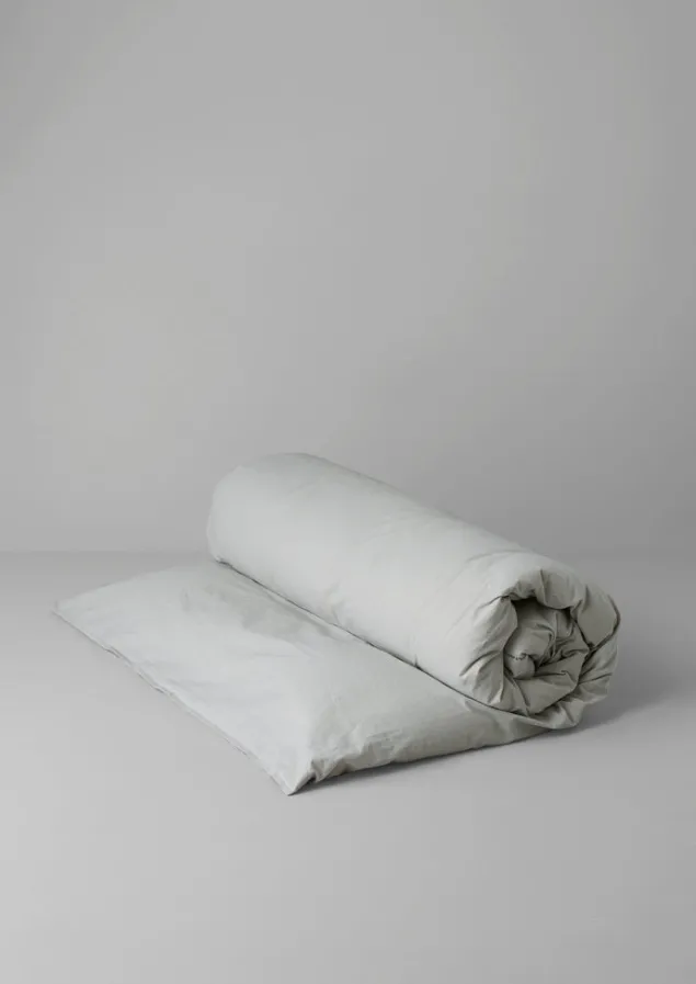 fine_stripe_organic_cotton_duvet_cover_7.webp Textiles | Bed Linen-TOAST Fine Stripe Organic Cotton Duvet Cover Ecru/SmokeBlue