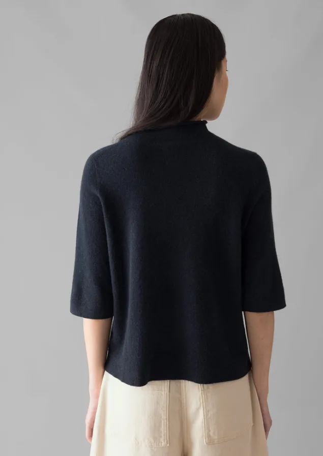 fine_wool_cashmere_half_sleeve_sweater_3-2.webp Cashmere | Knitwear-TOAST Fine Wool Cashmere Half Sleeve Sweater DarkestNavy