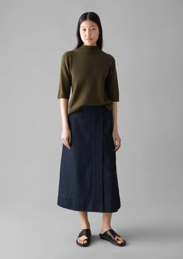 fine_wool_cashmere_half_sleeve_sweater_9-1.webp Cashmere | Knitwear-TOAST Fine Wool Cashmere Half Sleeve Sweater OliveMelange