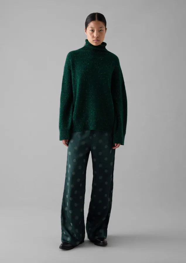 flecky_wool_cashmere_high_neck_sweater_2.webp Cashmere | Knitwear-TOAST Flecky Wool Cashmere High Neck Sweater Emerald