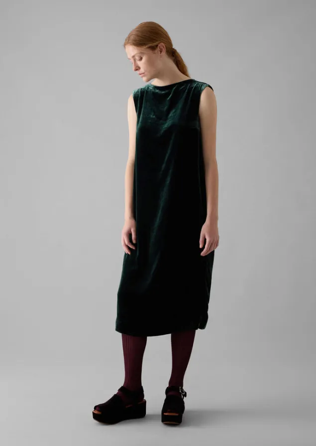 Velvet | Dresses-TOAST Fluid Silk Velvet Dress Onyx