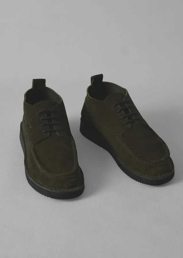 Shoes-TOAST Fracap Suede Camp Shoes Olive