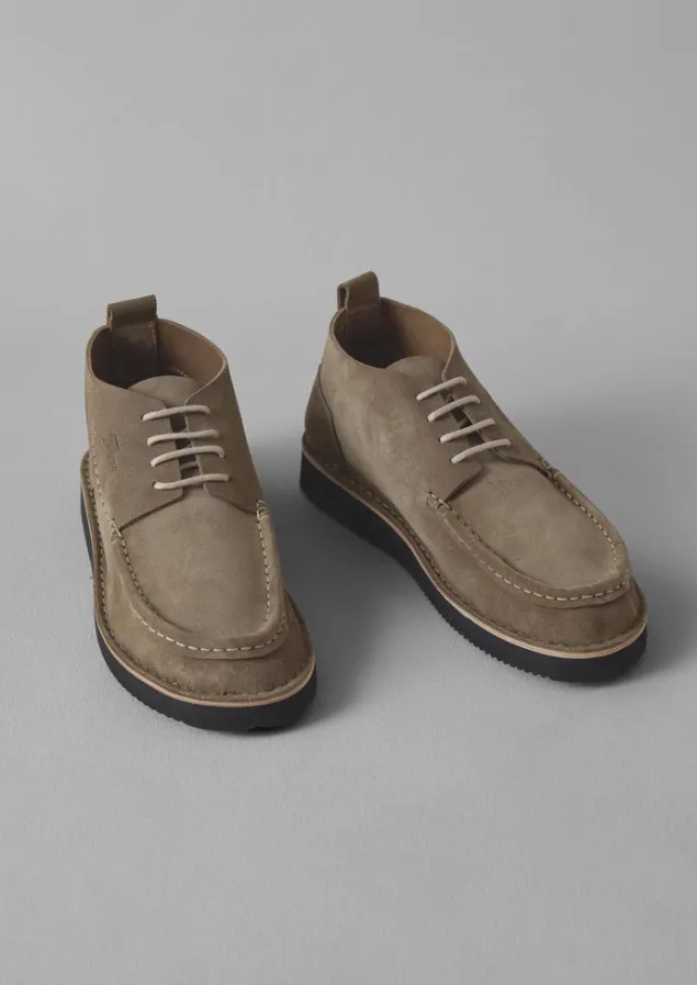 Shoes-TOAST Fracap Suede Camp Shoes Grey