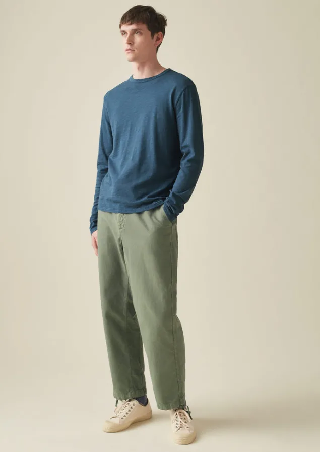Loungewear | Tops & Tees-TOAST Frank Cotton Long Sleeve Tee WashedIndigo