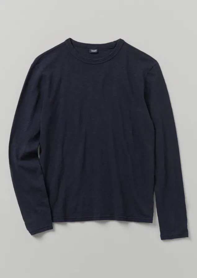 frank_cotton_long_sleeve_tee_5-3.webp Loungewear | Tops & Tees-TOAST Frank Cotton Long Sleeve Tee PrussianBlue