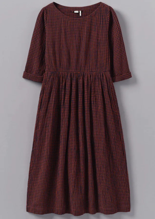 freya_gingham_crinkle_cotton_dress_7-1.webp Loungewear | Dresses-TOAST Freya Gingham Crinkle Cotton Dress Brick/Black