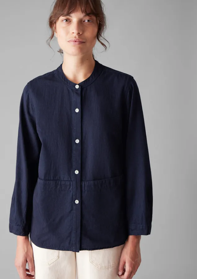 Workwear | Shirts-TOAST Front Pocket Soft Twill Shirt Indigo