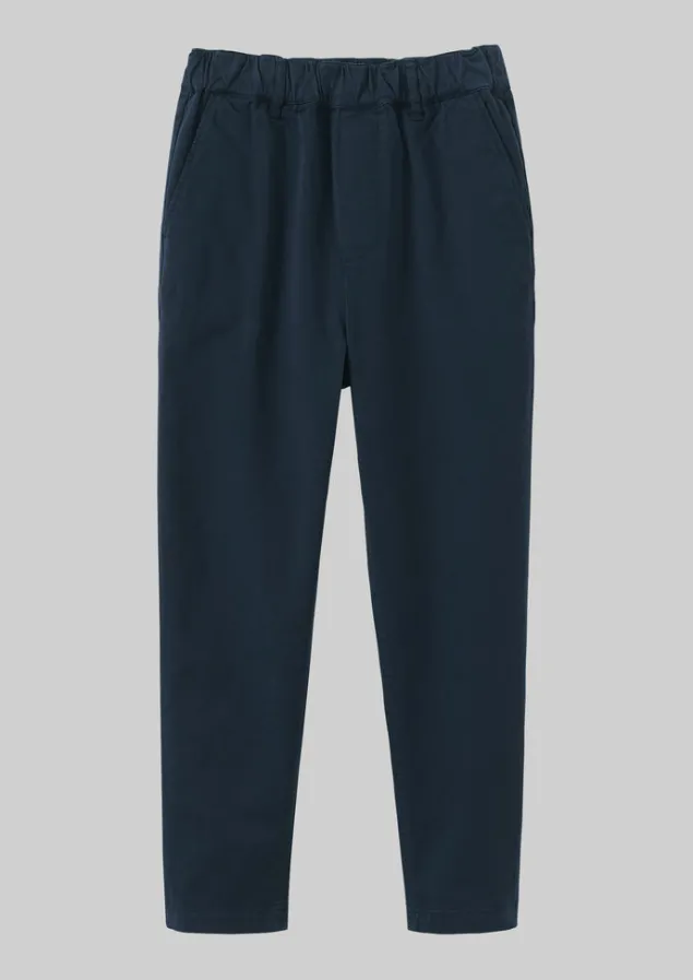 Trousers-TOAST Gabi Cotton Pull On Trousers StormBlue