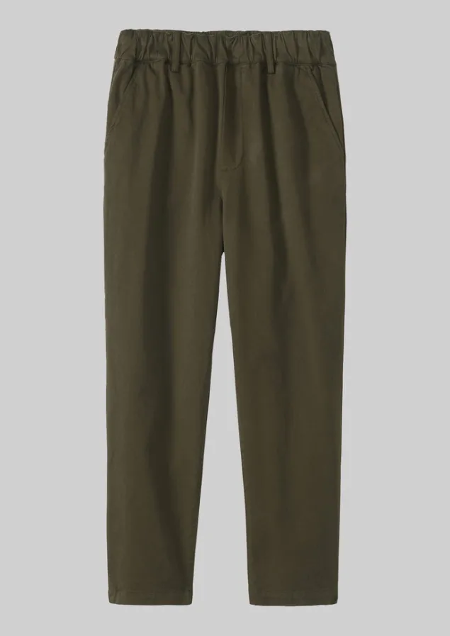Trousers-TOAST Gabi Cotton Pull On Trousers Loden