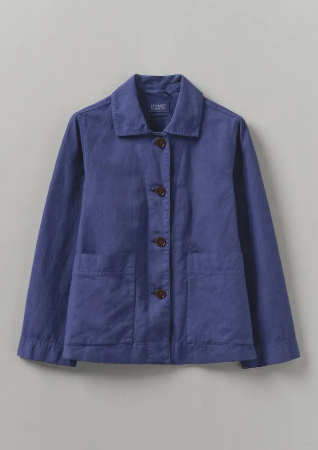 Linen | Coats & Jackets-TOAST Garment Dyed Cotton Linen Jacket Indigo