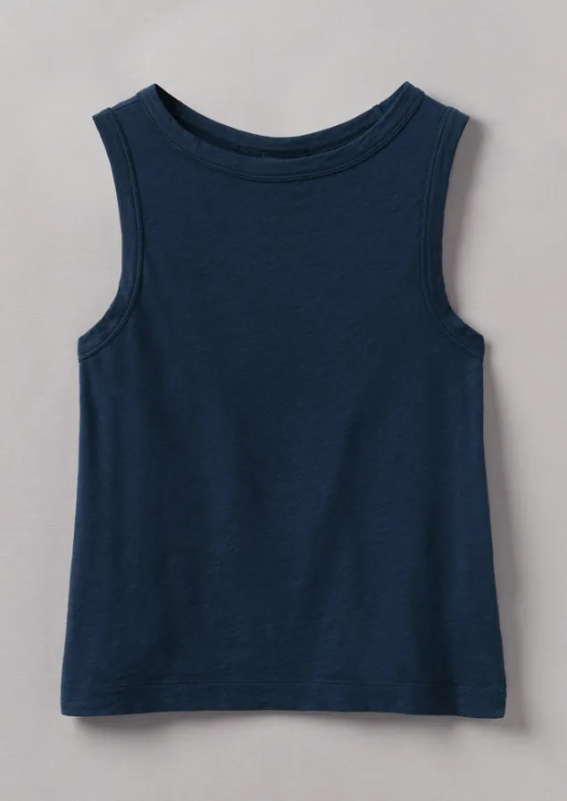 Jersey | Tops & Tees-TOAST Garment Dyed Organic Cotton Tank Top DuffleBlue