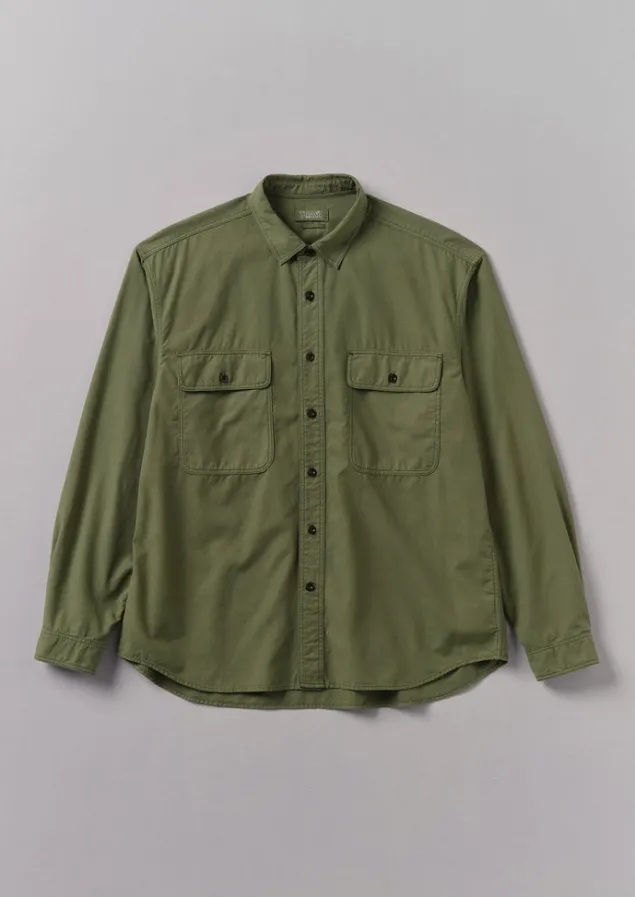 Workwear | Shirts-TOAST Garment Dyed Oxford Workwear Shirt WashedOlive