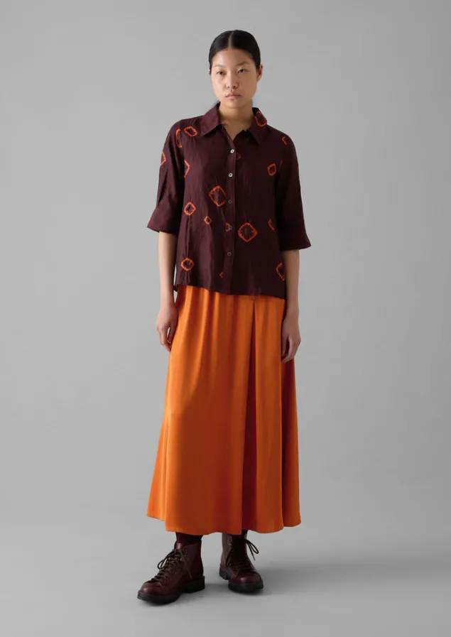 Shirts | Tops & Tees-TOAST Gia Hand Bandhini Silk Shirt Bordeaux/RedCarnelian