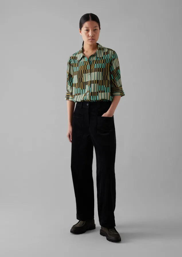 gia_irregular_check_print_shirt_7.webp Shirts | Tops & Tees-TOAST Gia Irregular Check Print Shirt Olive/Mint