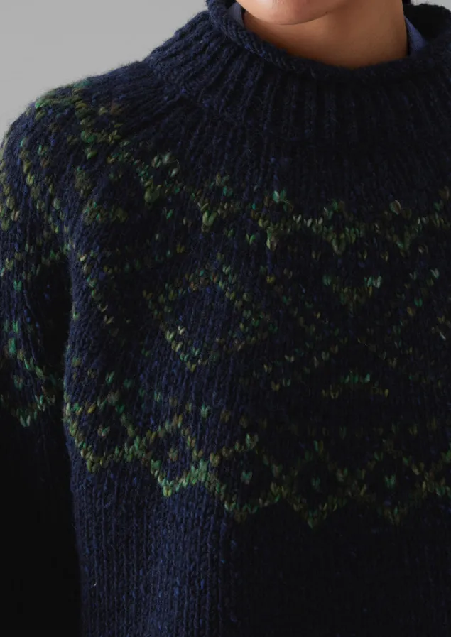 graphic_yoke_sweater_4-1.webp Knitwear-TOAST Graphic Yoke Sweater Navy/Green