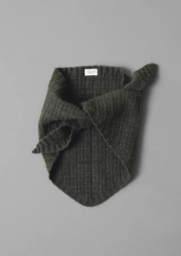 Hats, Scarves & Gloves | Hats, Scarves & Gloves-TOAST Grid Stitched Knitted Bandana Seaweed